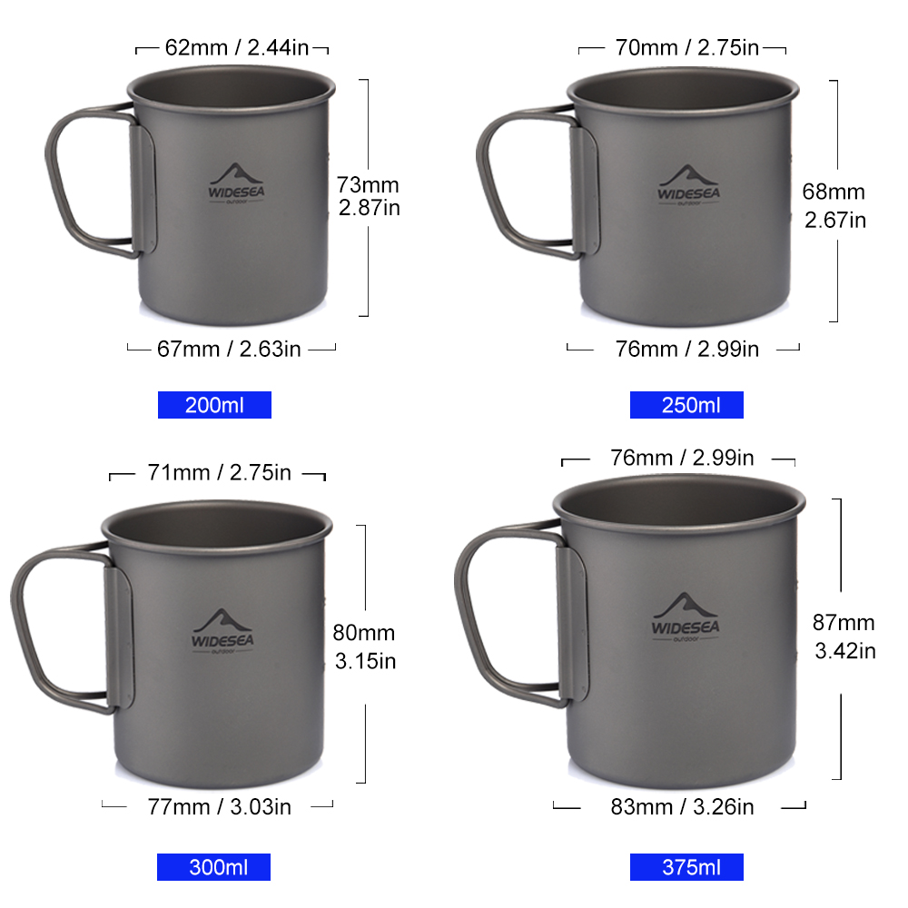 Widesea Camping Mug Titanium C - Quality Camping Cooking Set 评论和价格