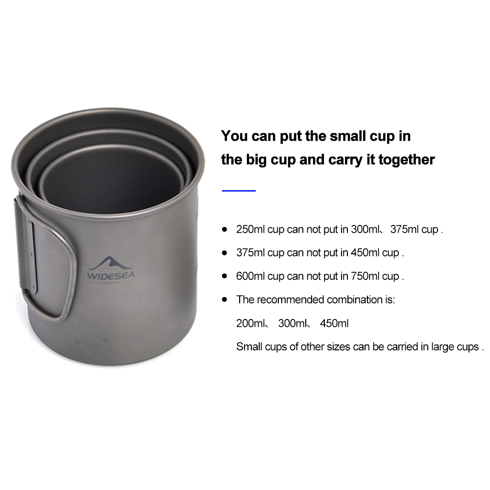 Widesea Camping Mug Titanium C - Quality Camping Cooking Set 评论和价格