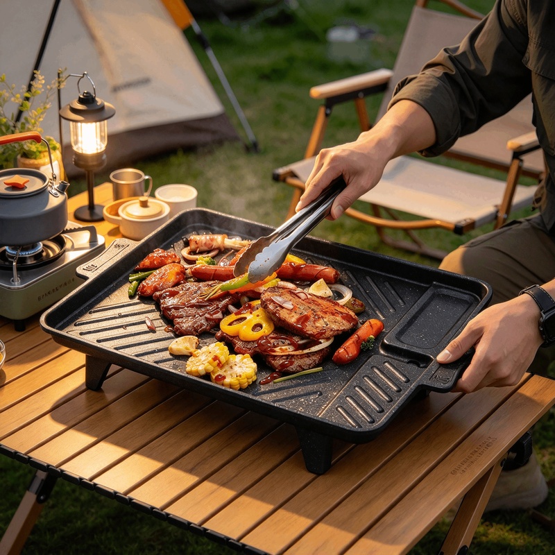 Portable Korean Style Grill Pl - Camping Hiking Cooking 评论和价格