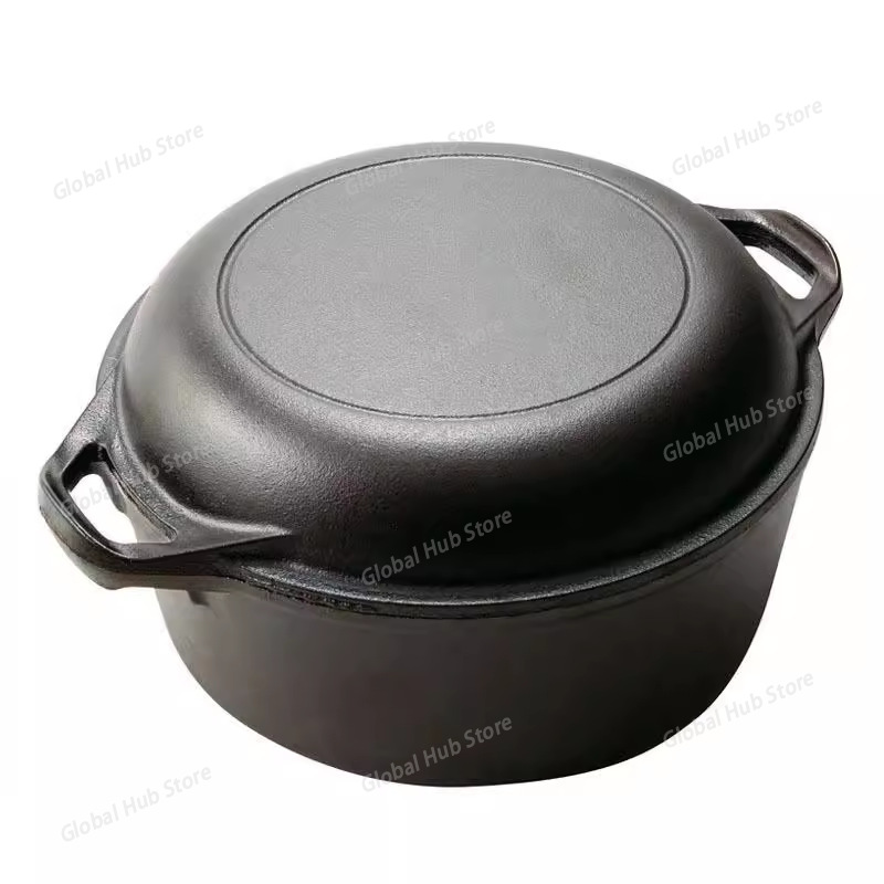 2 in 1 Cast Iron Dutch Oven wi - Camp Dutch Oven Cast 评论和价格