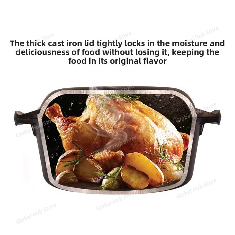 2 in 1 Cast Iron Dutch Oven wi - Camp Dutch Oven Cast 评论和价格