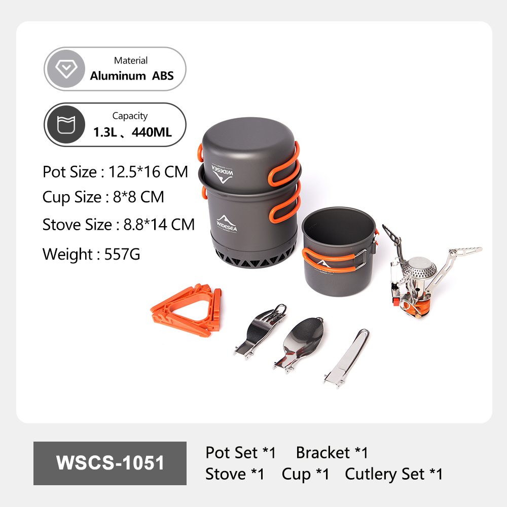 Widesea Portable Camping Cookw - Quality Camping Cooking Set 评论和价格
