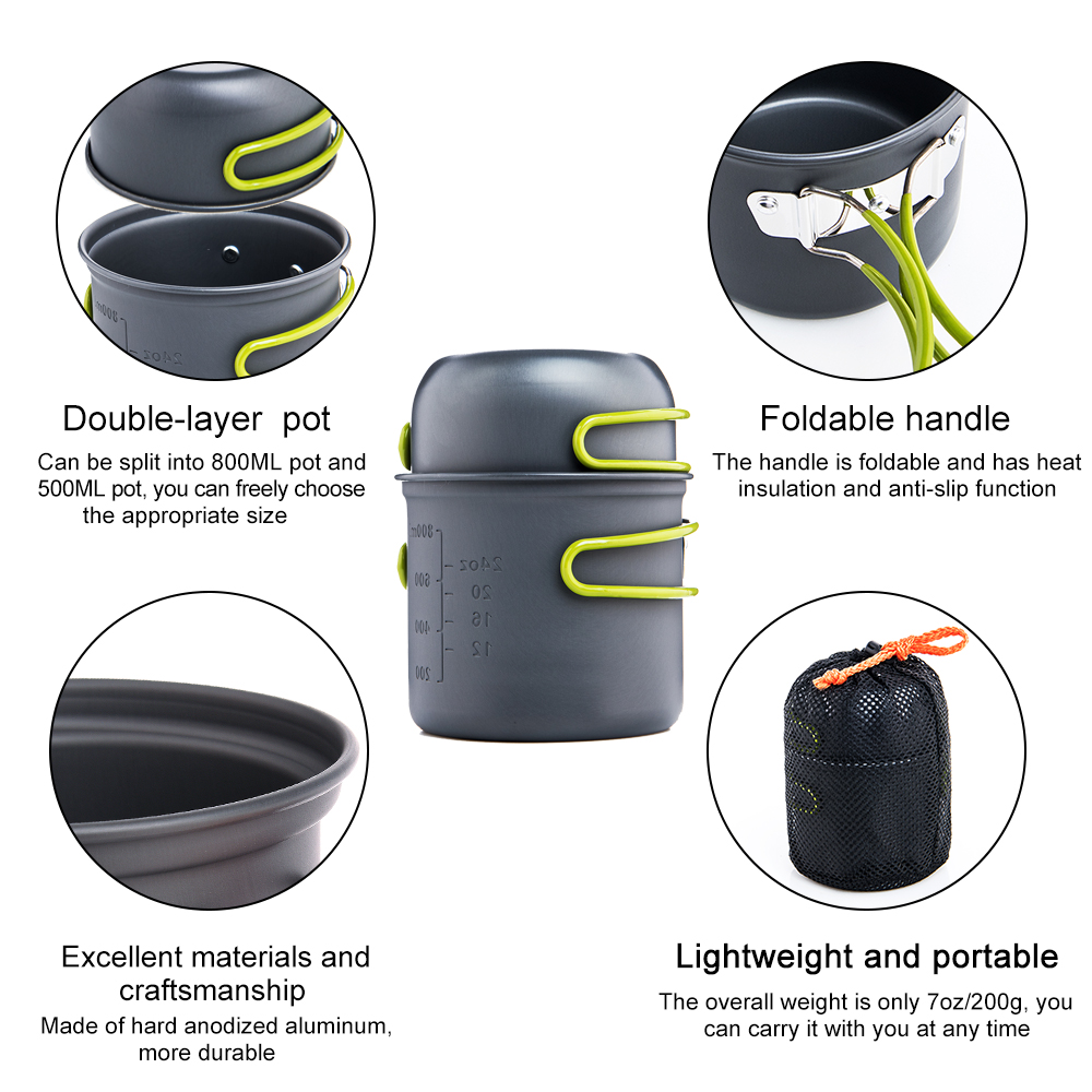 Widesea Ultralight Camping Coo - Quality Camping Cooking Set 评论和价格