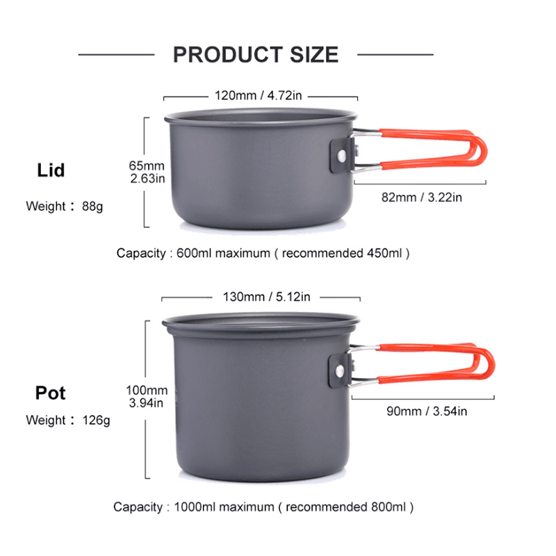 Widesea Ultralight Camping Coo - Quality Camping Cooking Set 评论和价格