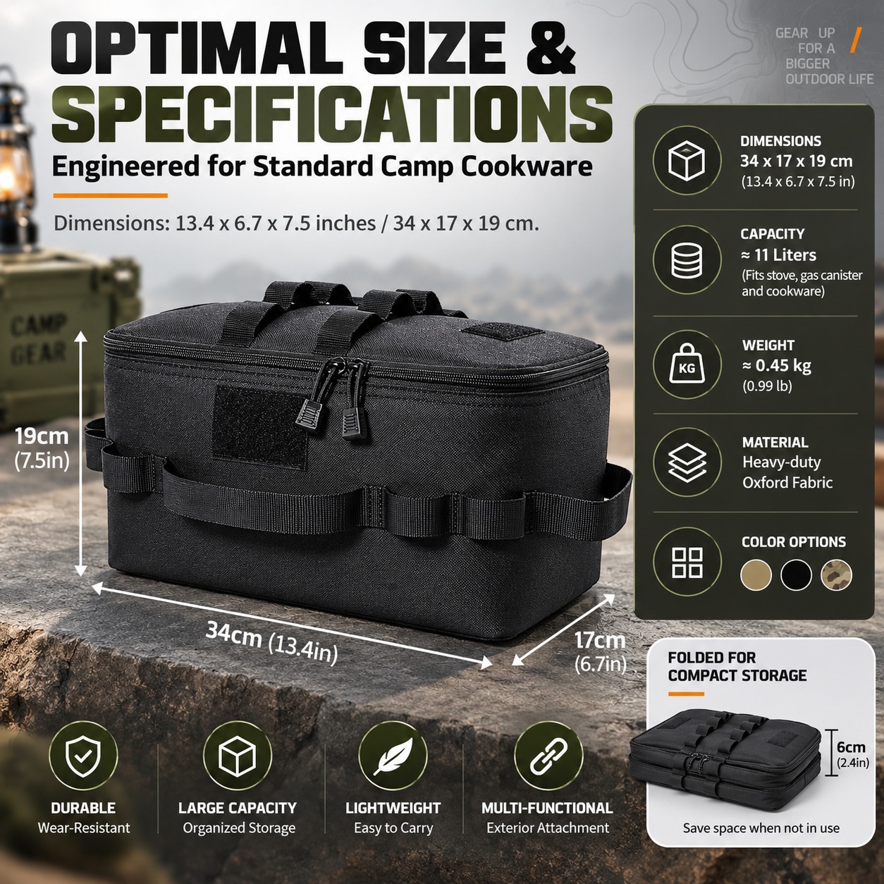 Multifunctional Tactical Campi - Camping Cooking Organizer 评论和价格